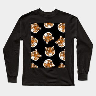 Tigers on a Black Background Long Sleeve T-Shirt